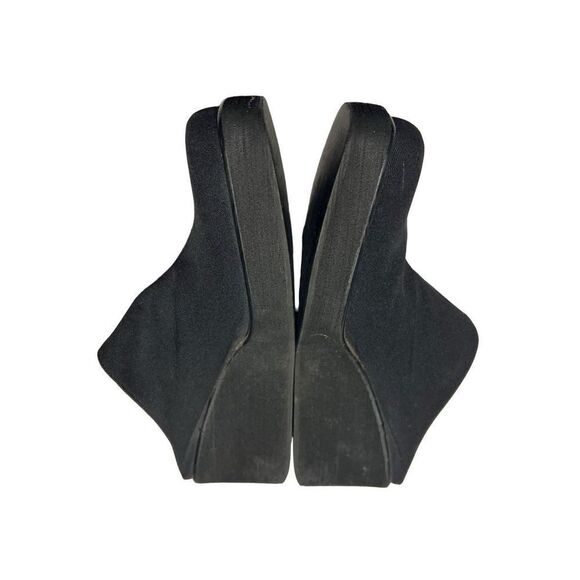 Salvatore Ferragamo Womens Slip On Square Toe Wedge Heel Mule Black Size 8.5 - Picture 4 of 8